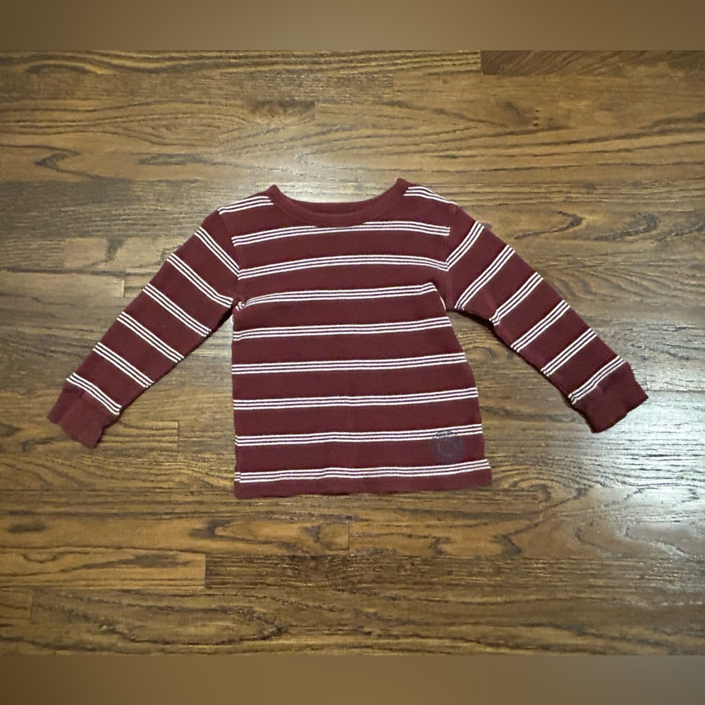 OshKosh B'gosh Maroon and White Long Sleeve Thermal Tee